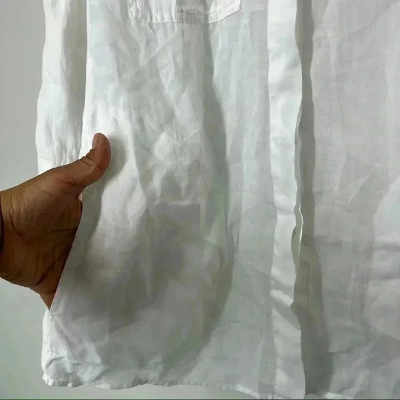 Theory Marandel White Lawn Shirt Long Button Down size p - Picture 8 of 14